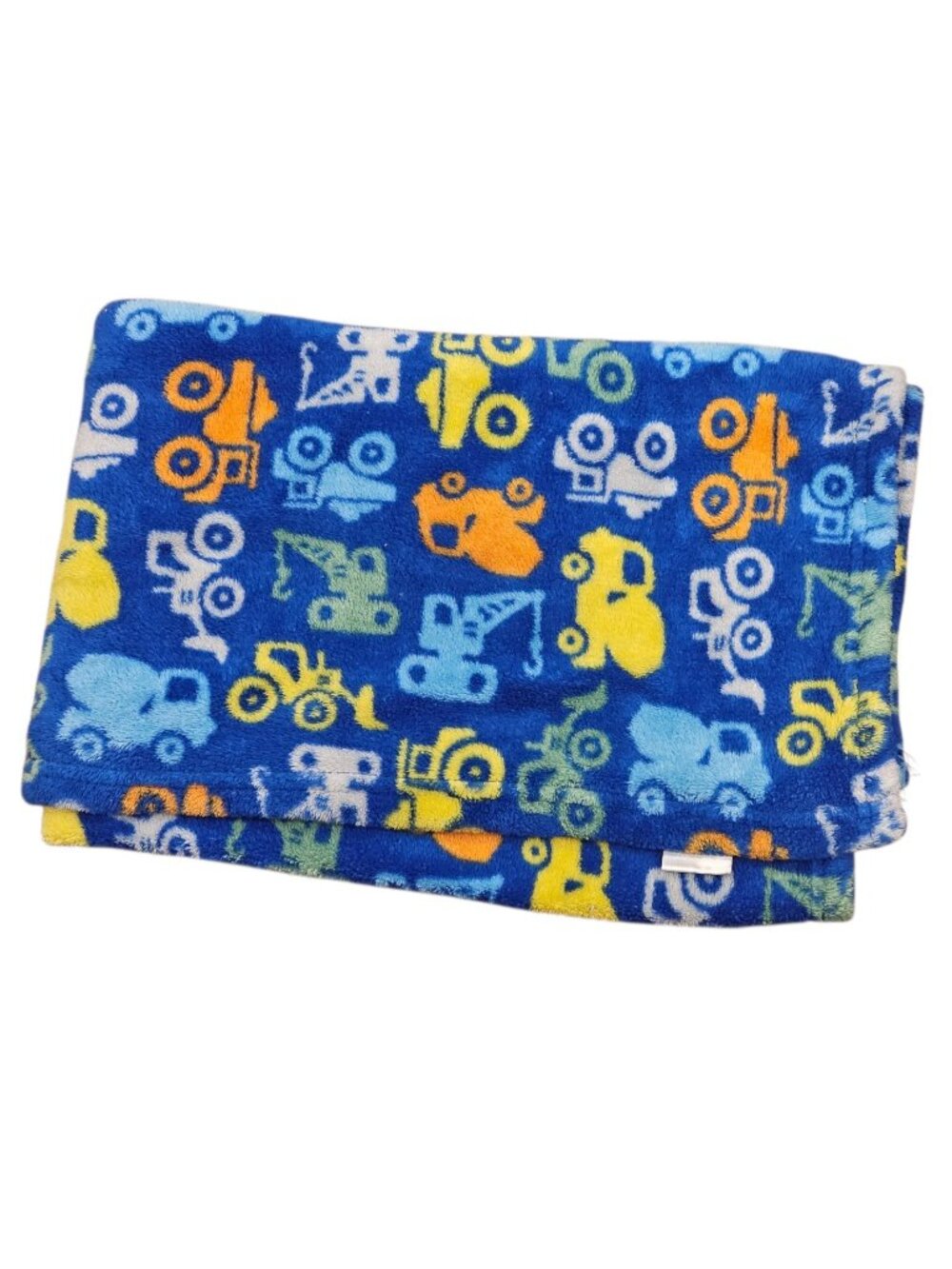 Baby Gear Boy Baby Blanket Construction Vehicle Blue Orange Yellow Fleece